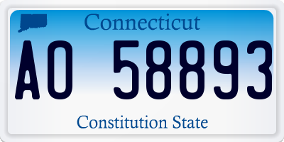 CT license plate AO58893