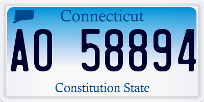 CT license plate AO58894