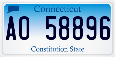 CT license plate AO58896
