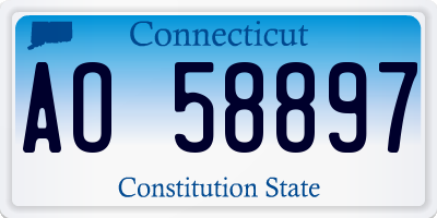 CT license plate AO58897