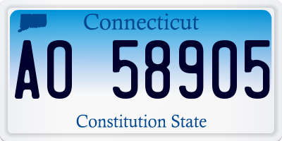 CT license plate AO58905