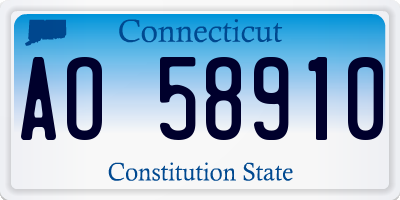 CT license plate AO58910