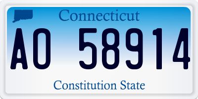 CT license plate AO58914