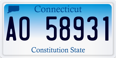 CT license plate AO58931