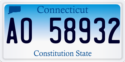 CT license plate AO58932