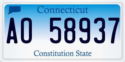 CT license plate AO58937