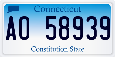 CT license plate AO58939