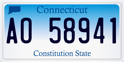 CT license plate AO58941