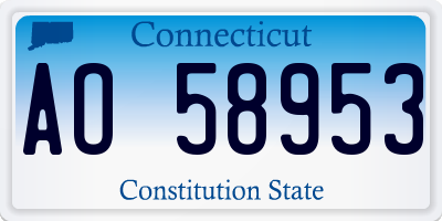 CT license plate AO58953