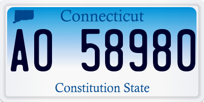 CT license plate AO58980