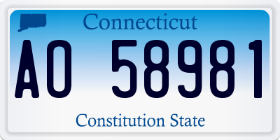 CT license plate AO58981