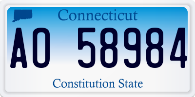 CT license plate AO58984