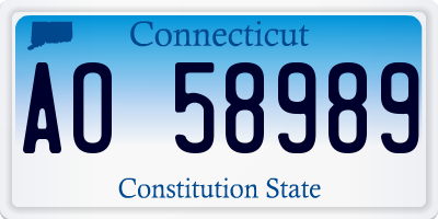 CT license plate AO58989