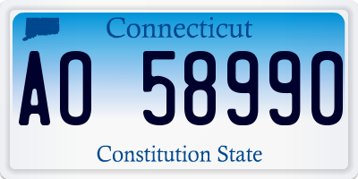 CT license plate AO58990