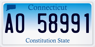 CT license plate AO58991