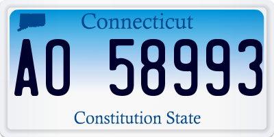 CT license plate AO58993