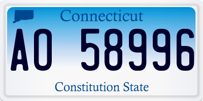 CT license plate AO58996