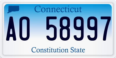 CT license plate AO58997