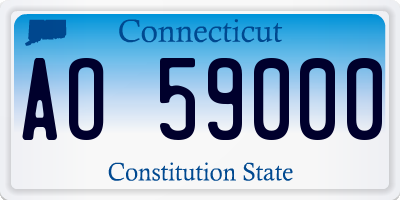 CT license plate AO59000