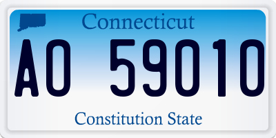 CT license plate AO59010