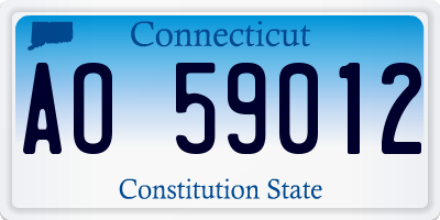 CT license plate AO59012