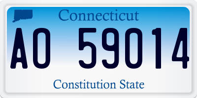 CT license plate AO59014