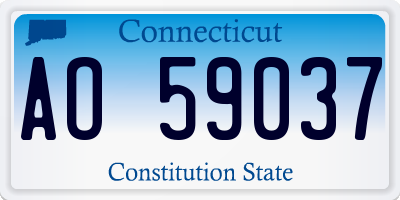 CT license plate AO59037
