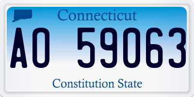 CT license plate AO59063