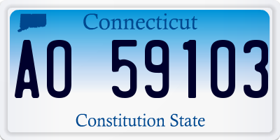 CT license plate AO59103
