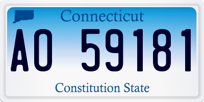 CT license plate AO59181