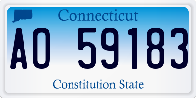 CT license plate AO59183