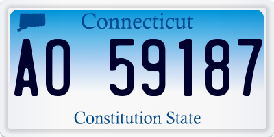 CT license plate AO59187