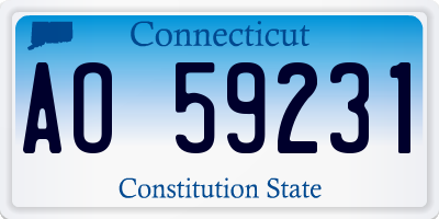 CT license plate AO59231