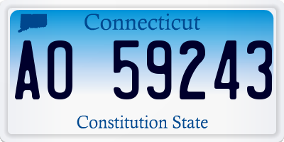 CT license plate AO59243