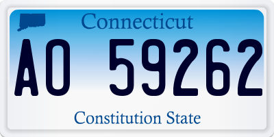 CT license plate AO59262