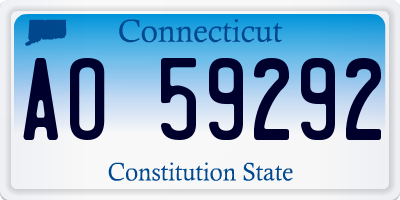 CT license plate AO59292