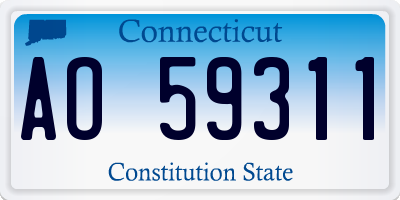 CT license plate AO59311