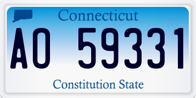 CT license plate AO59331