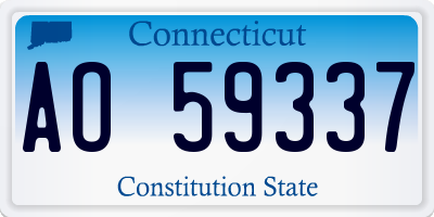CT license plate AO59337
