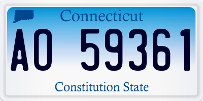 CT license plate AO59361