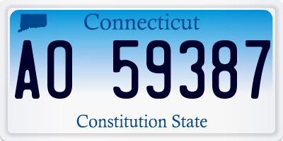 CT license plate AO59387