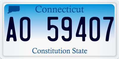 CT license plate AO59407