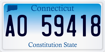 CT license plate AO59418