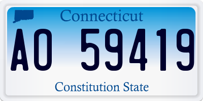 CT license plate AO59419