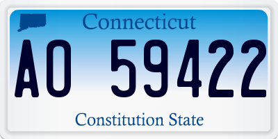 CT license plate AO59422