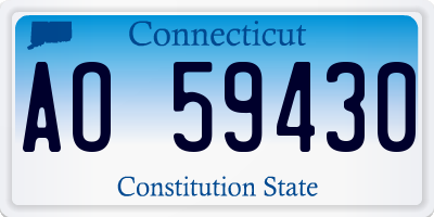 CT license plate AO59430