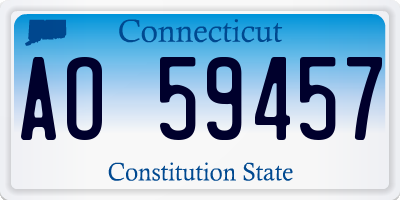 CT license plate AO59457