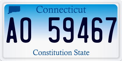 CT license plate AO59467