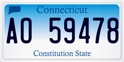 CT license plate AO59478