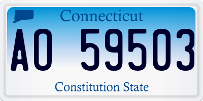 CT license plate AO59503